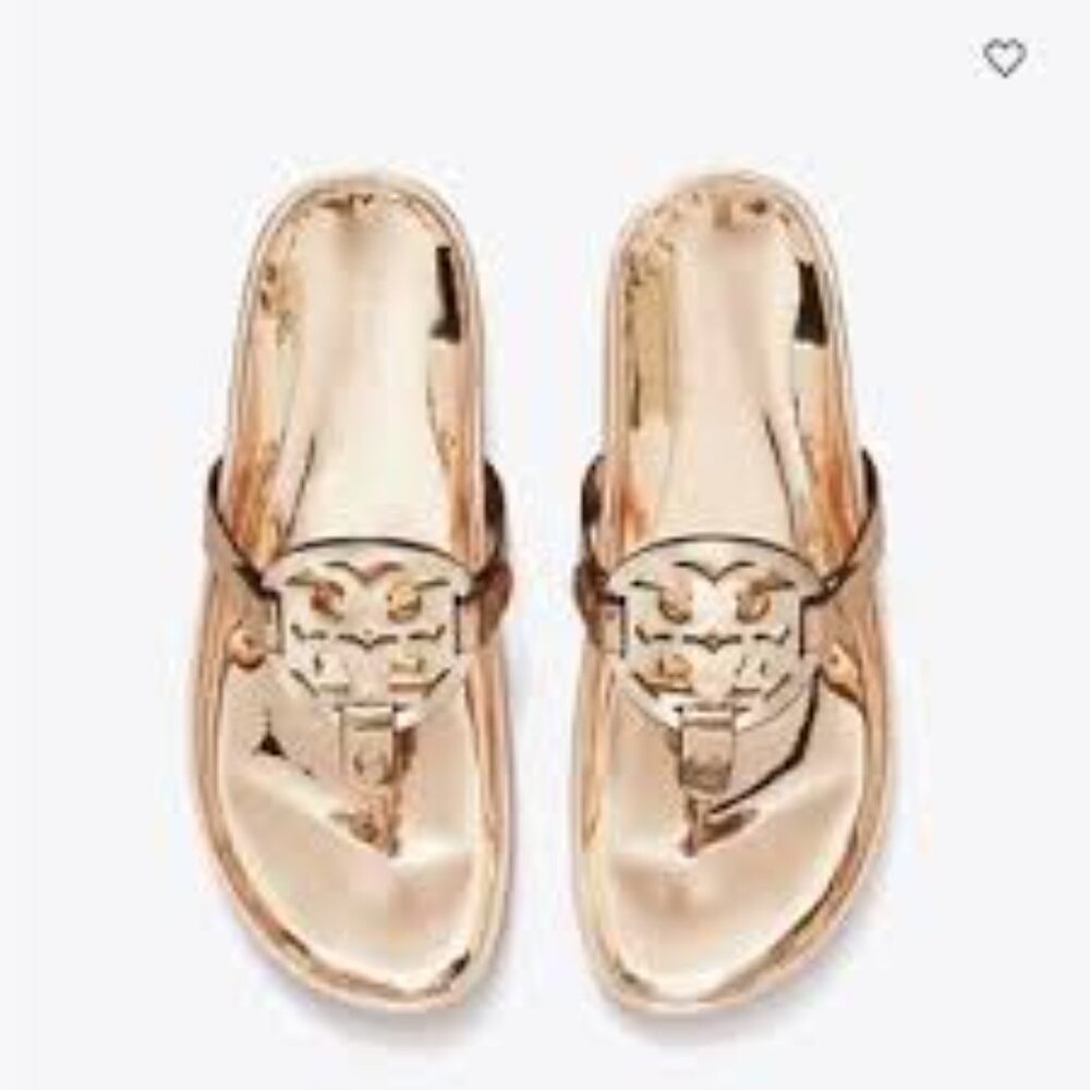 NIB Tory Burch Cloud Miller Metalic Rose Gold Sandals
